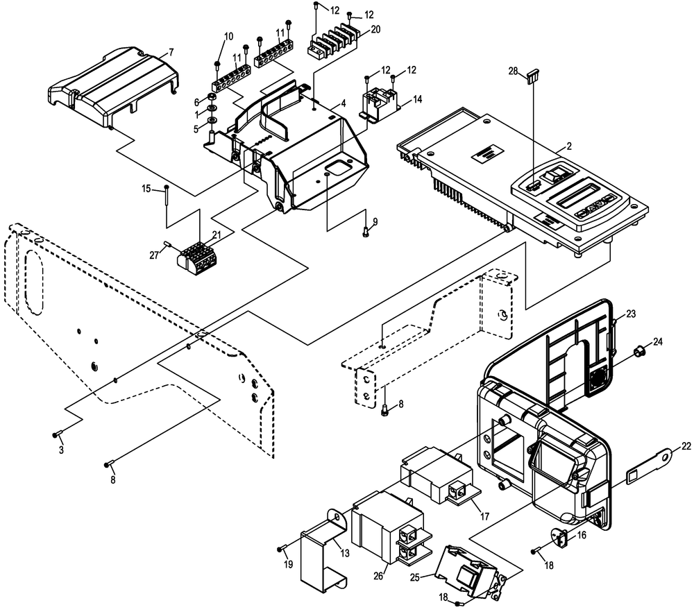 Control Panel Diagram and Parts List for 0060340 (6236718 - 6258680)(2011) Generac Generator