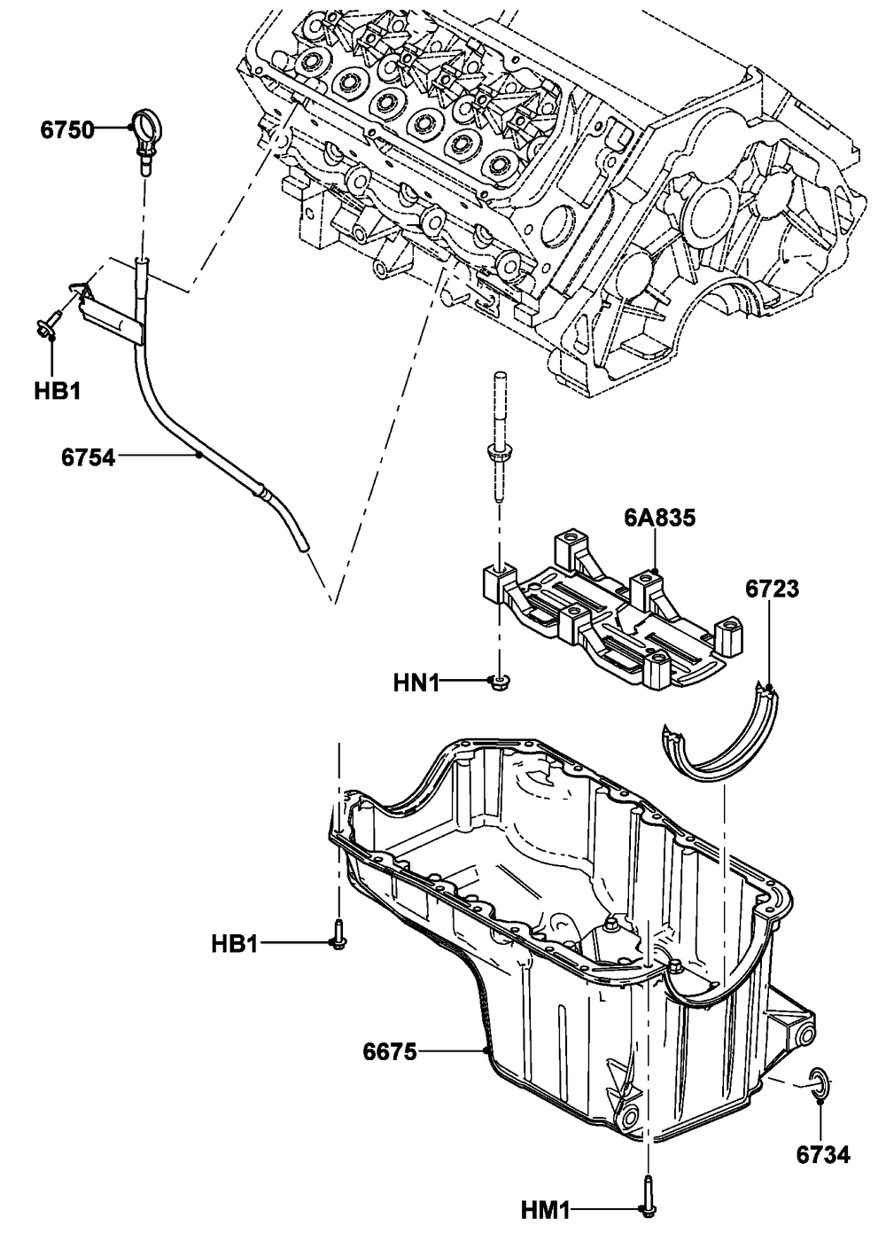 4.2l Gas Engine Oil Pan Diagram and Parts List for ET04842ANAN (5614613 - 5760317)(2010) Generac Generator