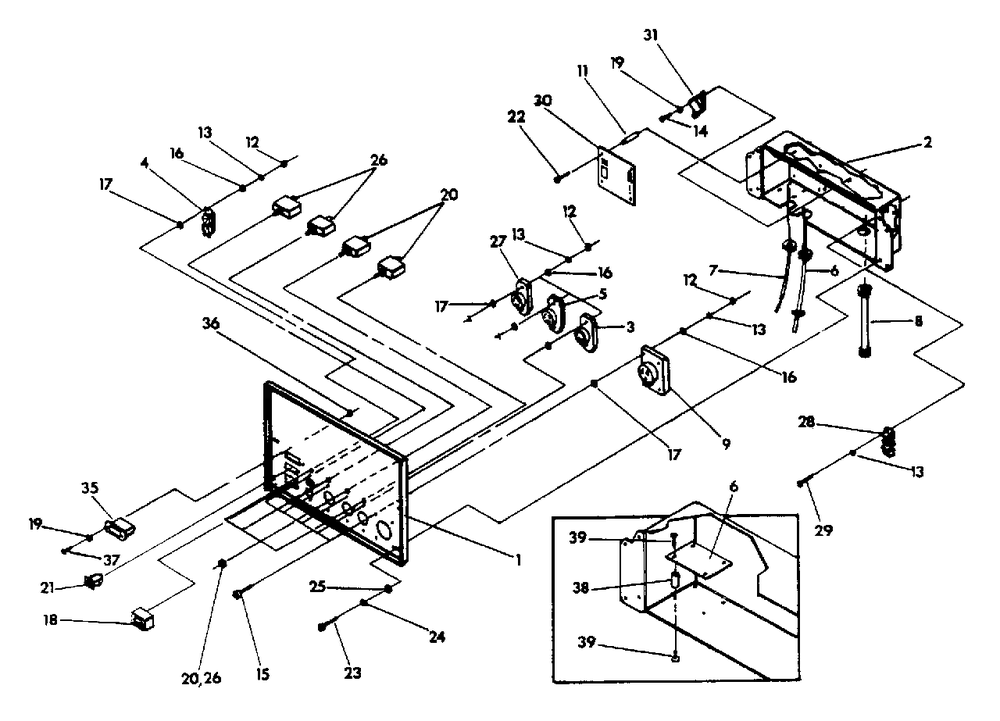 Control Panel Diagram and Parts List for 1N168 (9862-0)(9862-0) Generac Generator