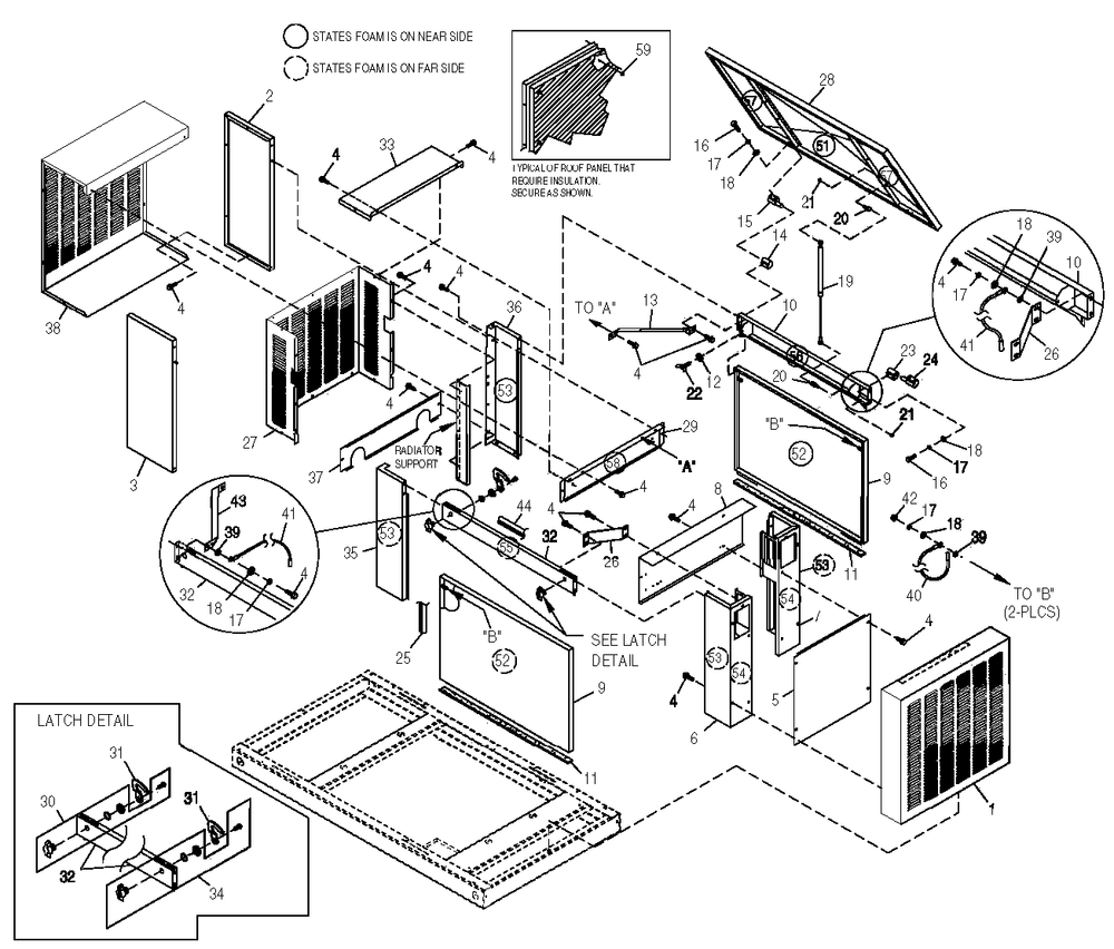 Compartment Diagram and Parts List for 0049882 (4060538 - 4163236)(2005) Generac Generator