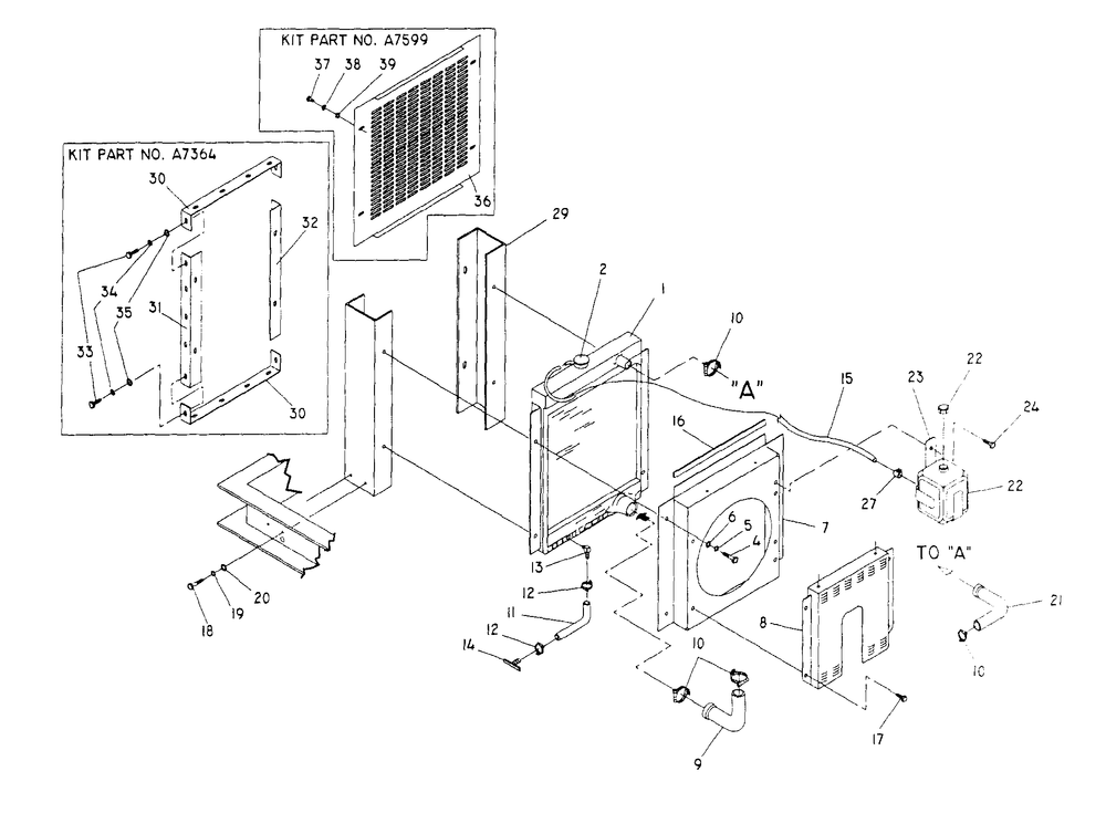 Radiator Diagram and Parts List for 4123-0  Generac Generator