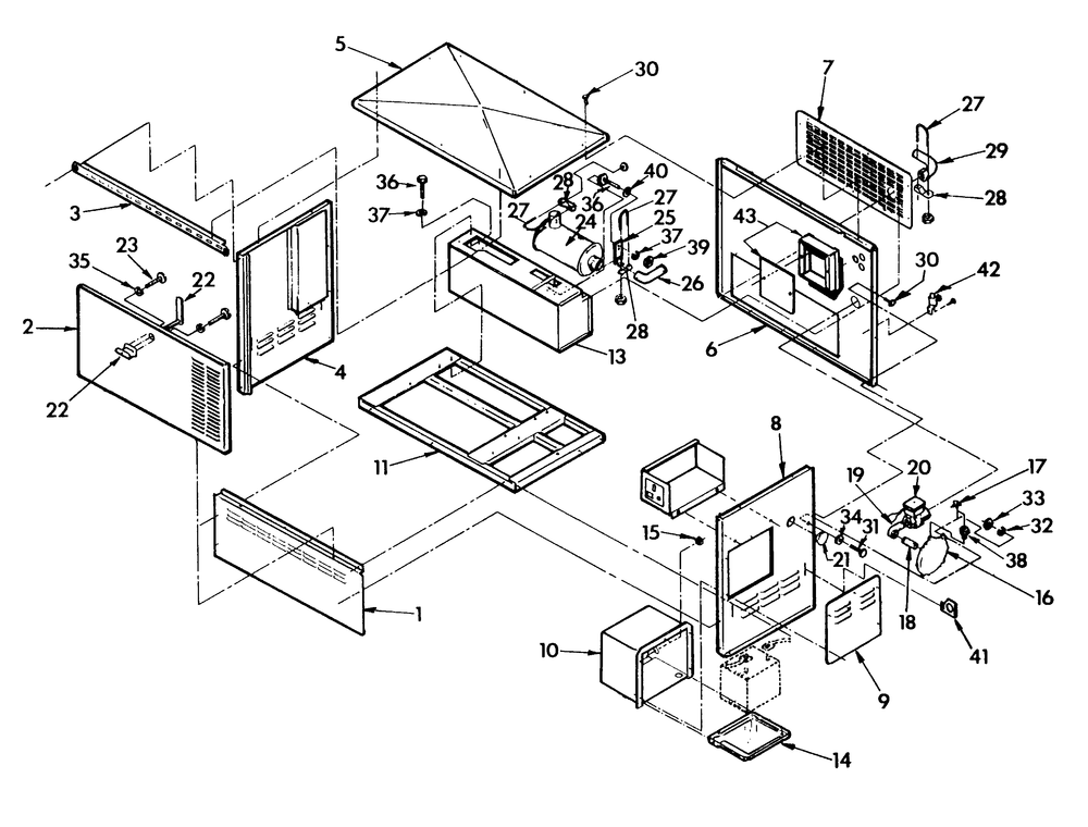Home Standby Enclosure Diagram and Parts List for 9007-7  Generac Generator