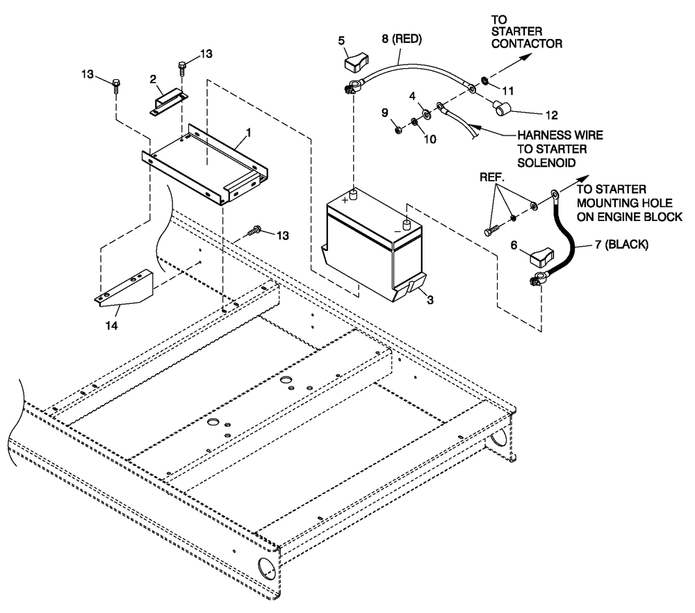 Battery 5.4l Cpl 4.6l 80kw And 6.8l 150kw Diagram and Parts List for ET15068AVAY (5955880)(2010) Generac Generator