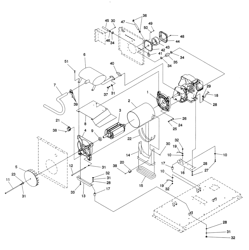 Generator 2 Diagram and Parts List for 0043890 (3535636 - 3626373)(2014) Generac Generator