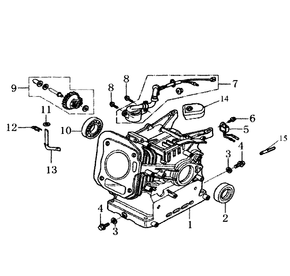 Crankcase Diagram and Parts List for 006602-0  Generac Pressure Washer