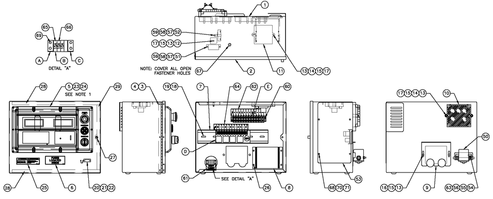 H Panel 2a Battery Charger Diagram and Parts List for BT10068AVSN (3407V24645)(2007) Generac Generator