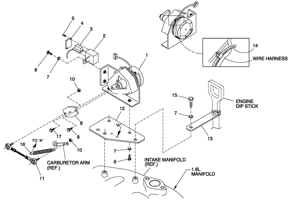 Governor Assembly Diagram and Parts List for 0053381 (4646775 - 4840025)(2007) Generac Generator