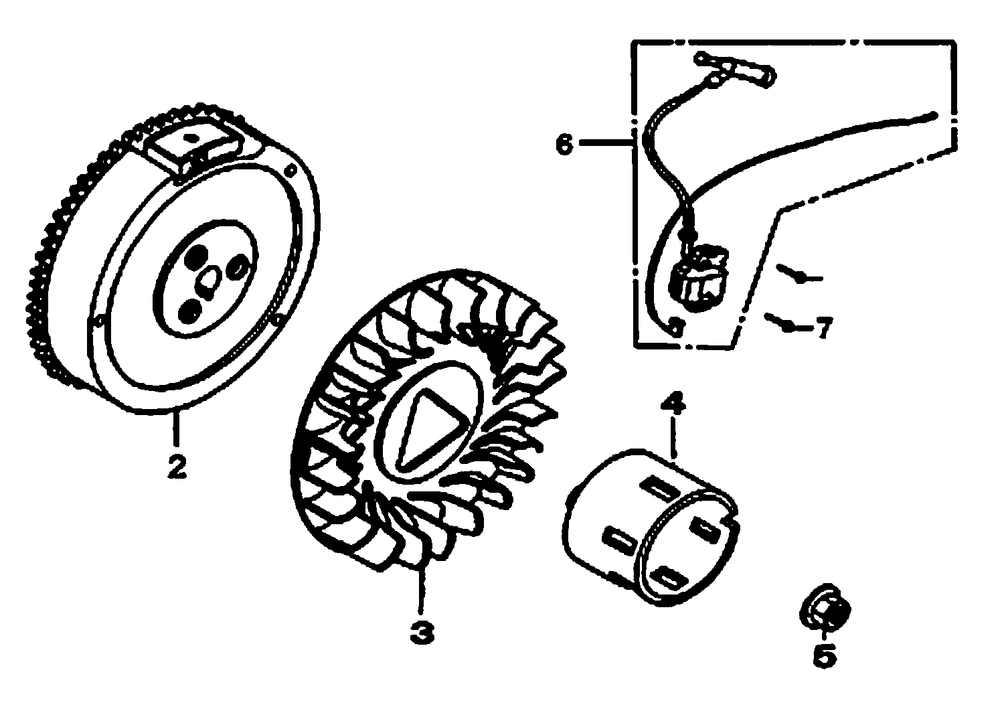 Flywheel Diagram and Parts List for 005941R2 (6746672A)(2016) Generac Generator