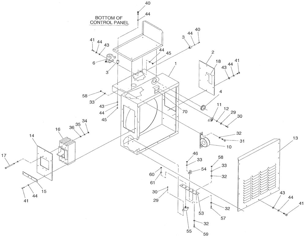 Lower Panel Diagram and Parts List for 0046260 (3580746)(2001) Generac Generator