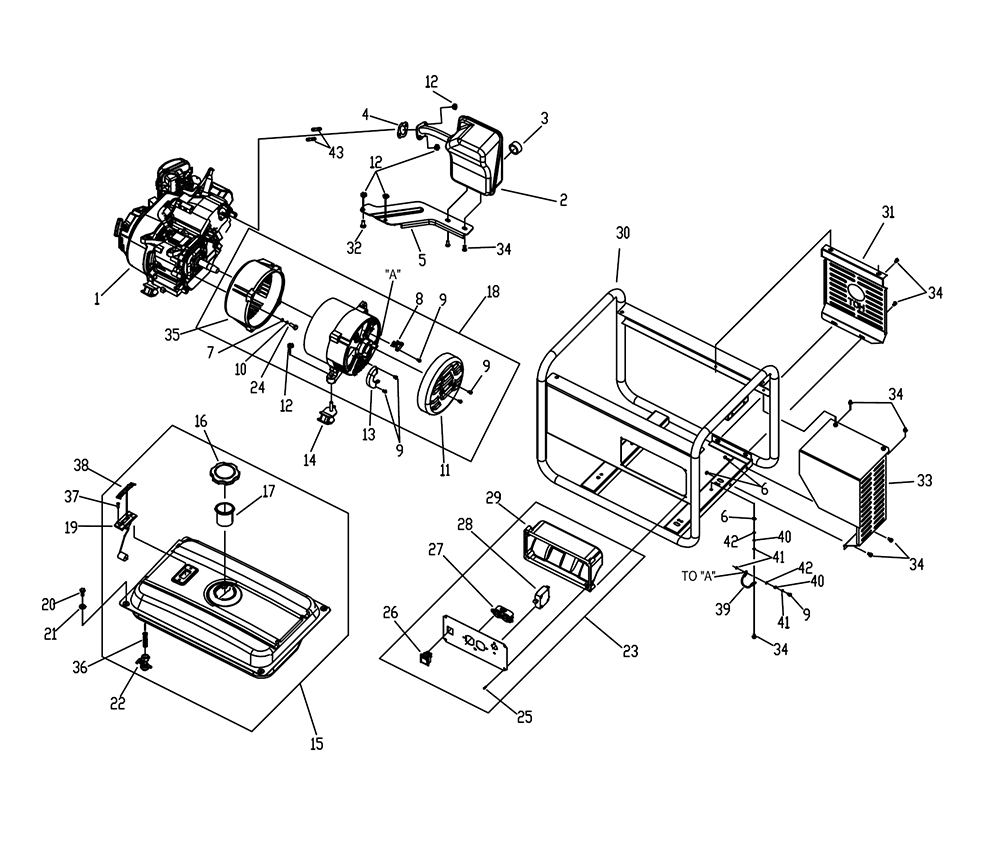 Fig-0 Diagram and Parts List for G0059811  Generac Generator