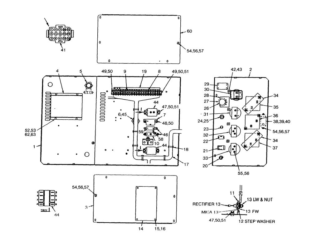 Control Panel Diagram and Parts List for 9156-1  Generac Generator