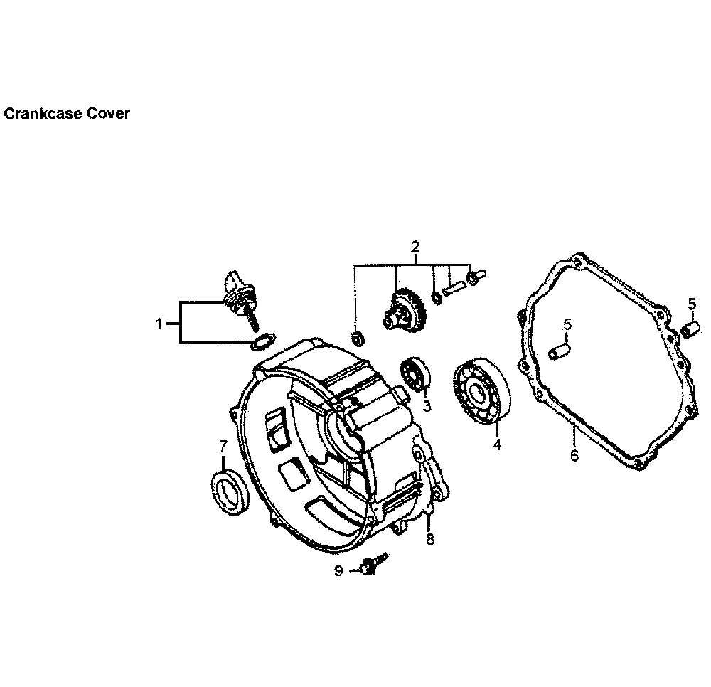 Crankcase cover Diagram and Parts List for 5941-2  Generac Generator