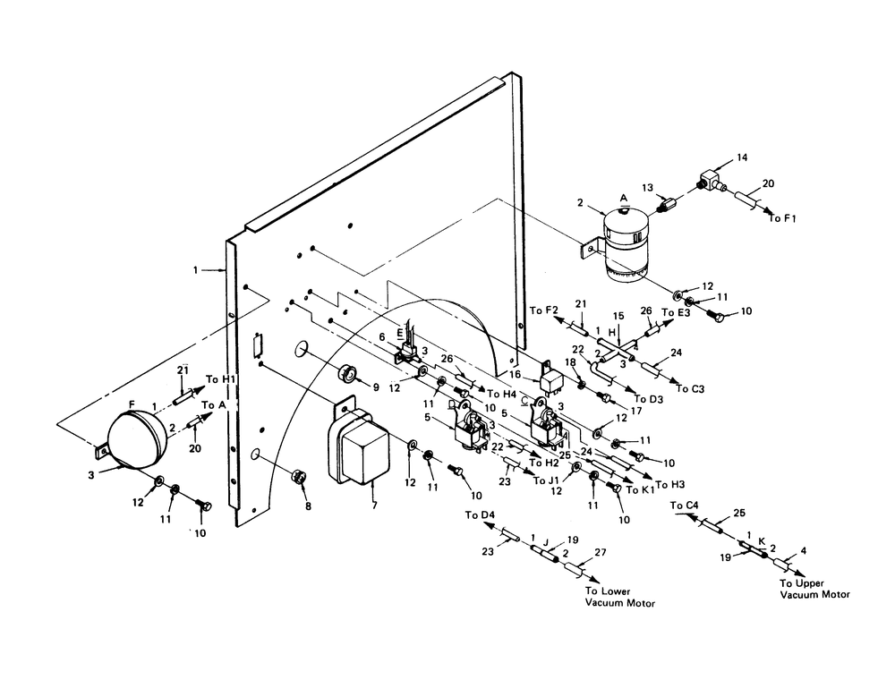 Divider Panel Diagram and Parts List for 1010-A  Generac Welder
