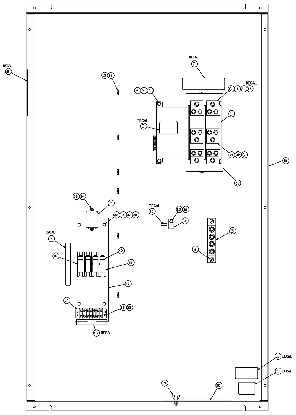 Ev Tsw 200a 2p Sw Diagram and Parts List for 0044750 (3512510 - 3539386)(2014) Generac Generator