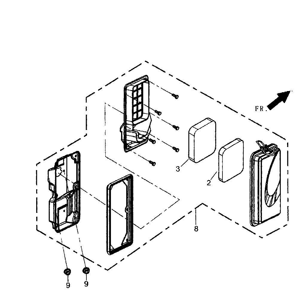 Air cleaner Diagram and Parts List for 5939-4  Generac Generator