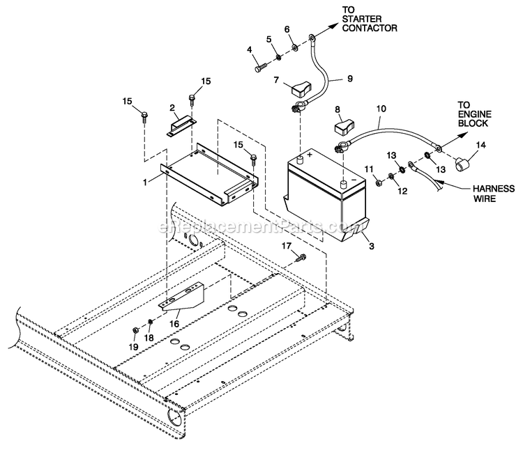 Battery C4 Diagram and Parts List for QT06030KNAN (4939531)(2008) Generac Generator