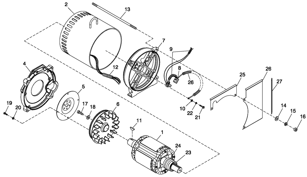 Cpl Alternator Direct Excitation Diagram and Parts List for HT04542ANAX (6264225)(2011) Generac Generator