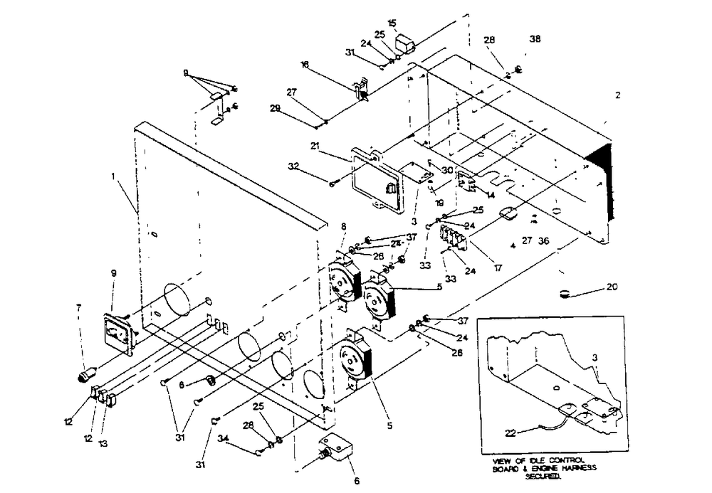 Control Panel Diagram and Parts List for GN11003E (0496-0)(0496-0) Generac Generator