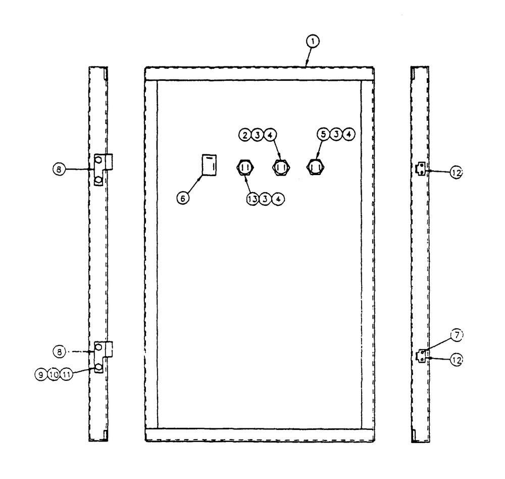 Transfer Switch Door Diagram and Parts List for 9657-1  Generac Generator