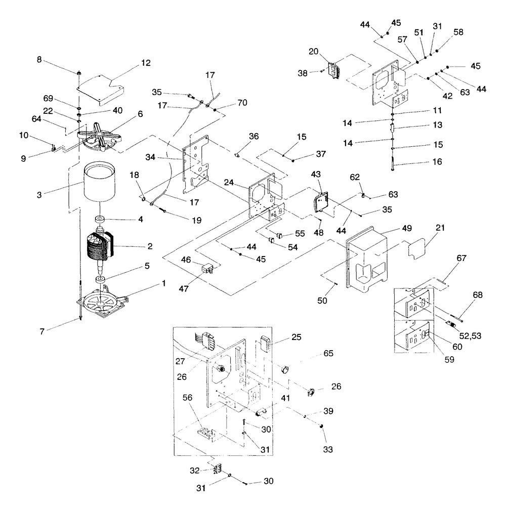 Alternator And Panel Diagram and Parts List for 4164-0  Generac Generator