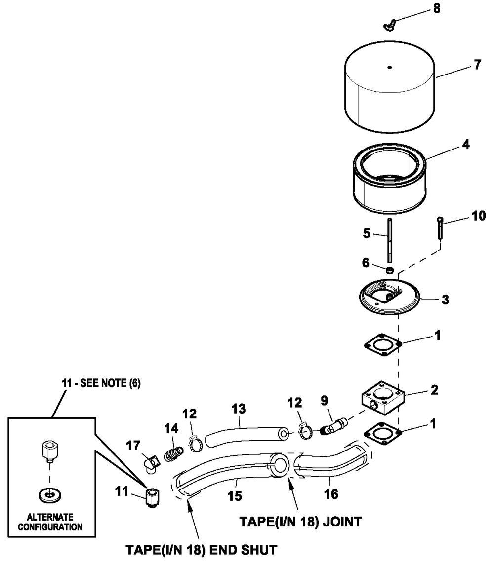 Air Cleaner 2.4l G2 Turbo Diagram and Parts List for ET03624JNAX (6617283 - 7029174)(2012) Generac Generator