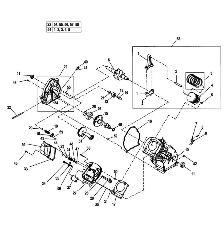 Pump Assembly 1 Diagram and Parts List for XG8000-5800-0  Generac Generator