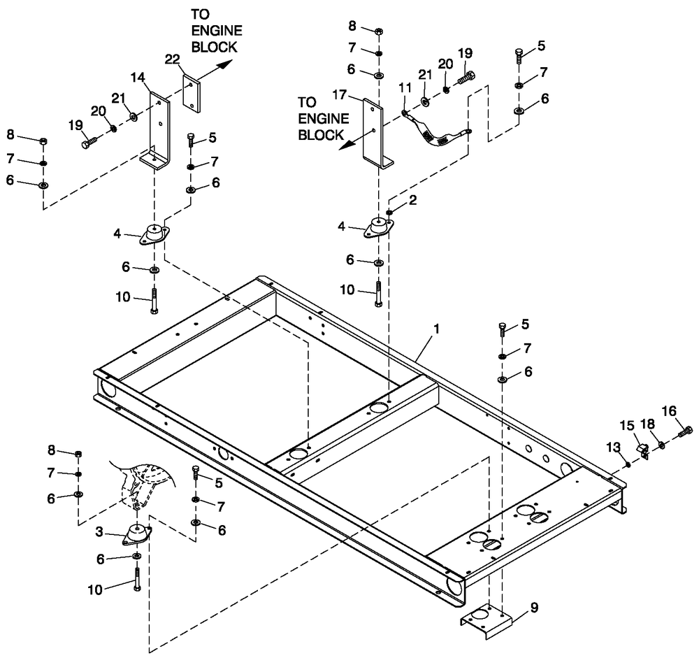 Mounting Base 2.4l Diagram and Parts List for QT02724ANAN (5041854 - 5046648)(2008) Generac Generator