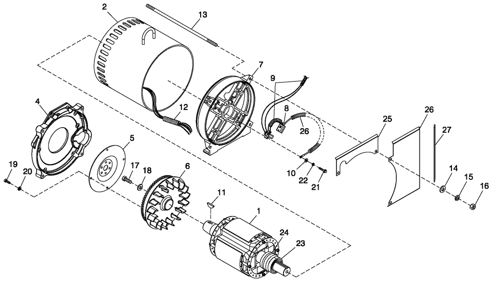 Cpl Alternator Direct Excitation Diagram and Parts List for QT04842ANAY (5491309 - 5645752)(2009) Generac Generator