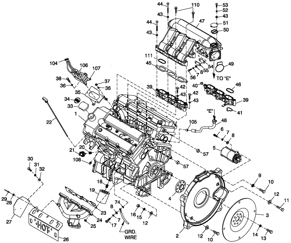 Engine Common Parts 3.0l G14 Diagram and Parts List for CT06030ANAN (1907V23210 - 4807V25565)(2007) Generac Generator