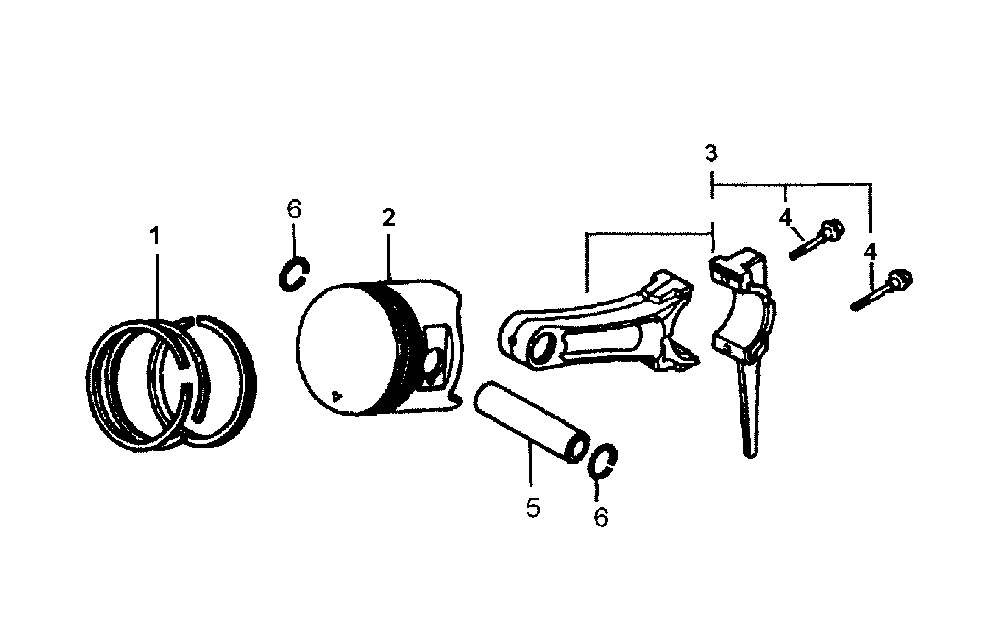 Piston & rod Diagram and Parts List for GP6500E-5941-0  Generac Generator
