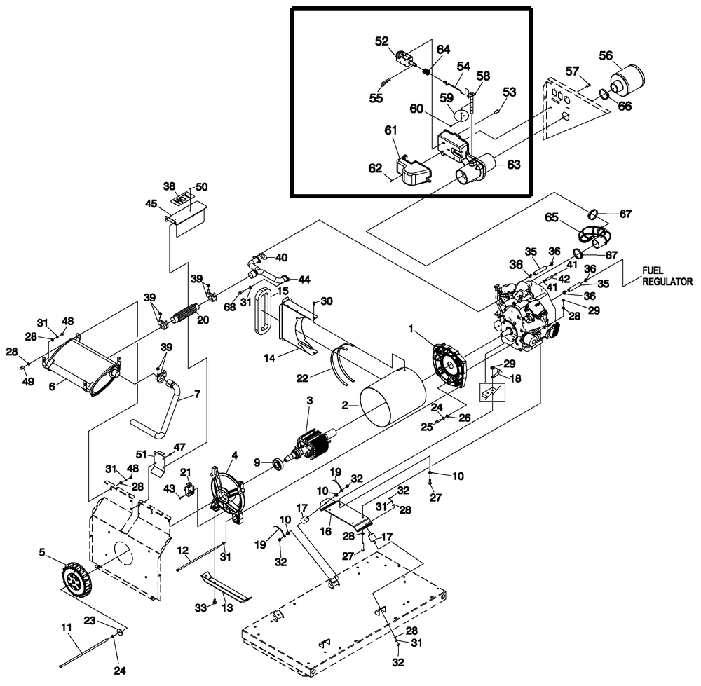 V-Twin Generators Diagram and Parts List for 0052960 (2106V18948)(2006) Generac Generator