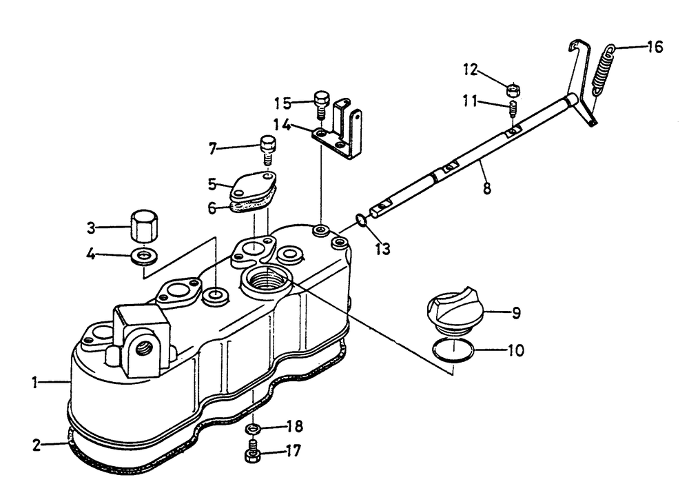 Head Cover Diagram and Parts List for 1008-D  Generac Welder