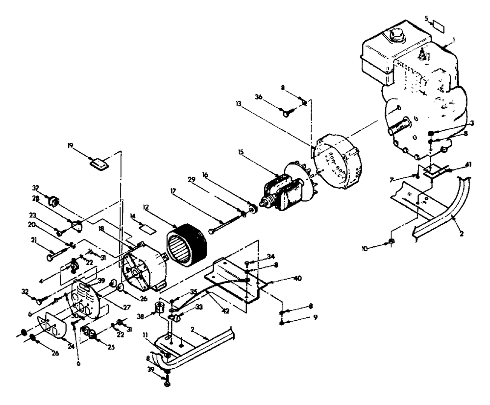 Generator Diagram and Parts List for S4001 (8972-4)(8972-4) Generac Generator
