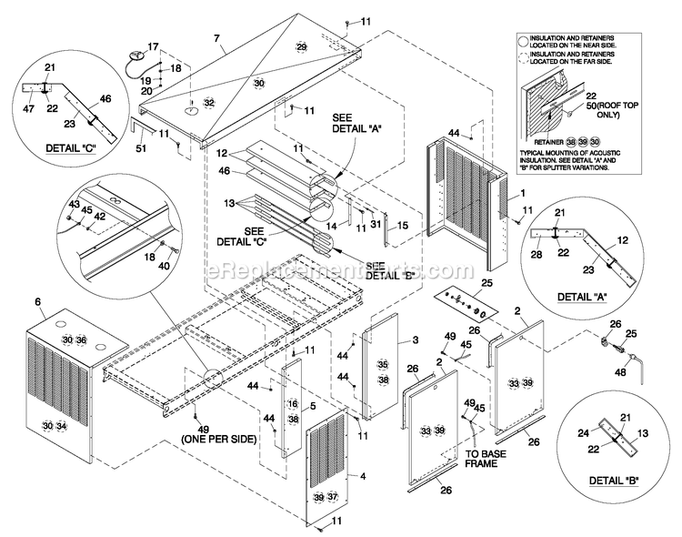 Enclosure C5 Diagram and Parts List for QT08054JNSNA (6130357)(2010) Generac Generator