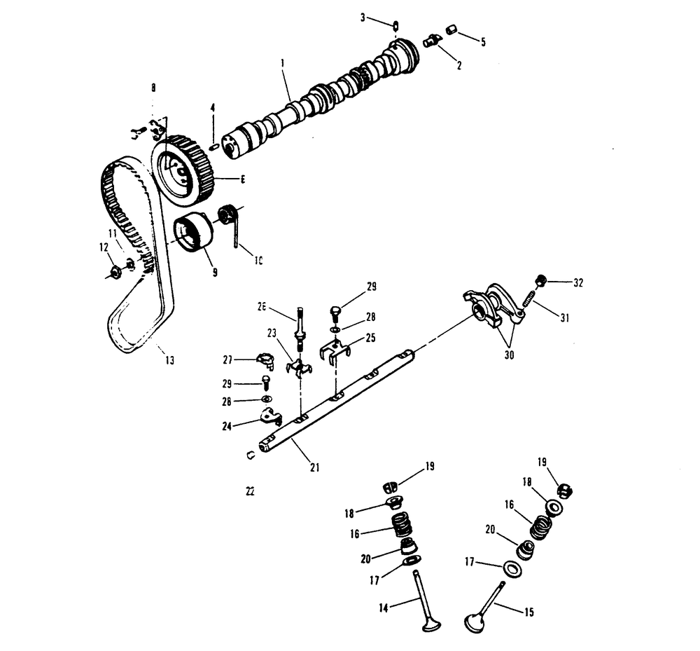 Camshaft And Valve Mechanism Diagram and Parts List for 9382-0  Generac Generator