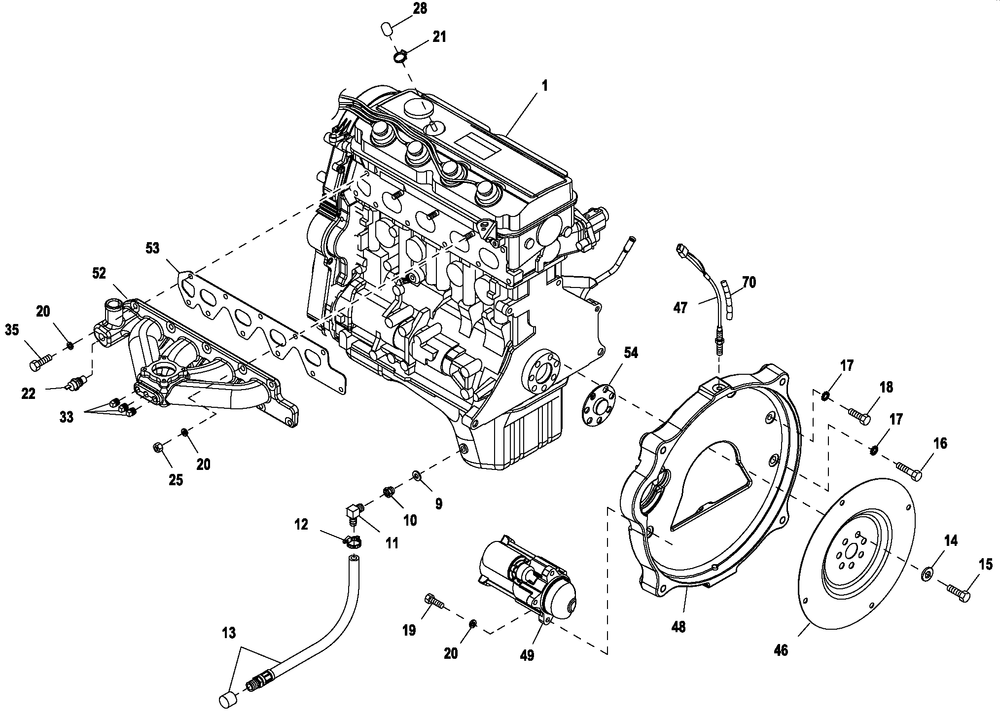 Engine Common Prt 2.4l G2 Turbo 36k 2 Diagram and Parts List for HT03524KNAX (7181098)(2012) Generac Generator