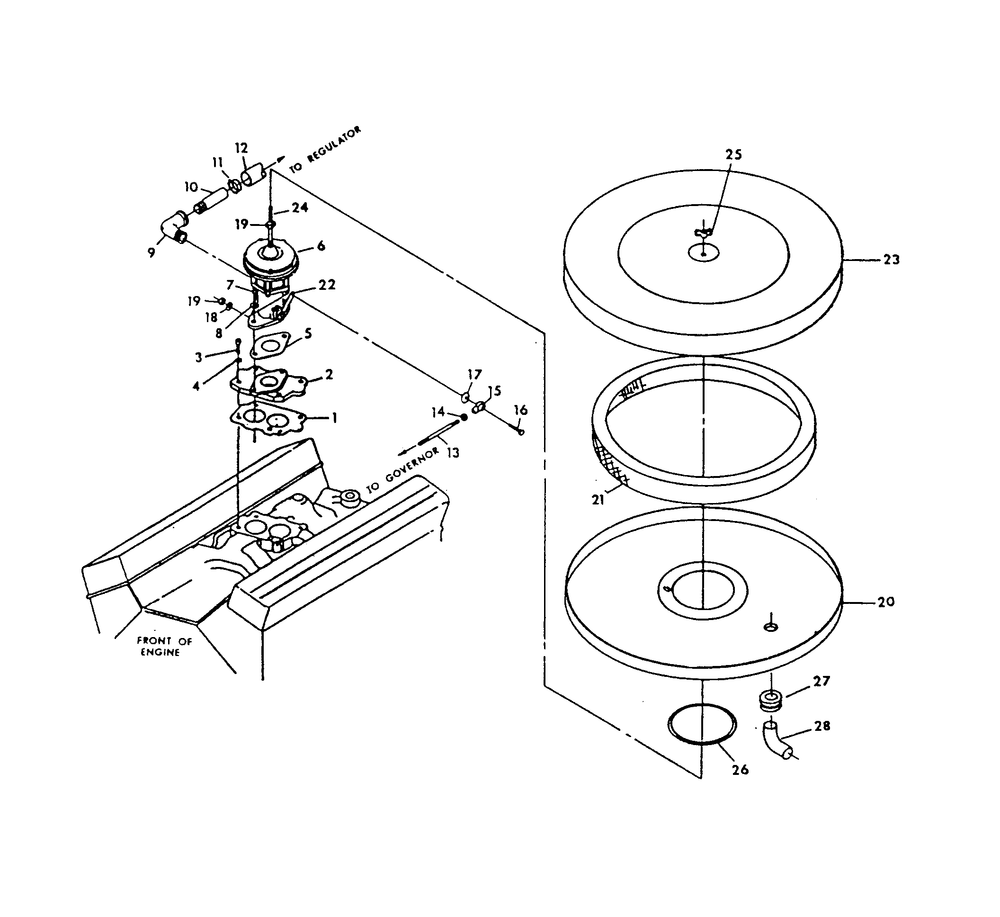 Natural Gas Carburetor Diagram and Parts List for 9303-1  Generac Generator