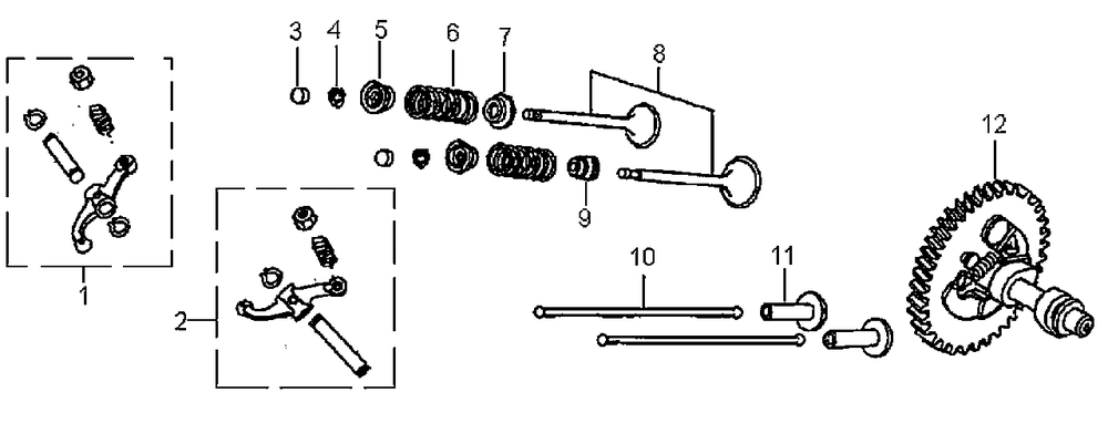 Rocker And Camshaft Diagram and Parts List for GP7500 (6540842A - 7050161A)(2012) Generac Generator