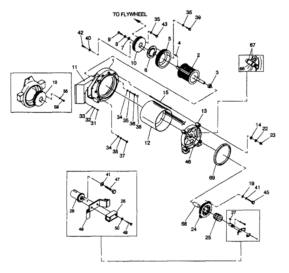 Generator Assembly Diagram and Parts List for 4061-0  Generac Generator