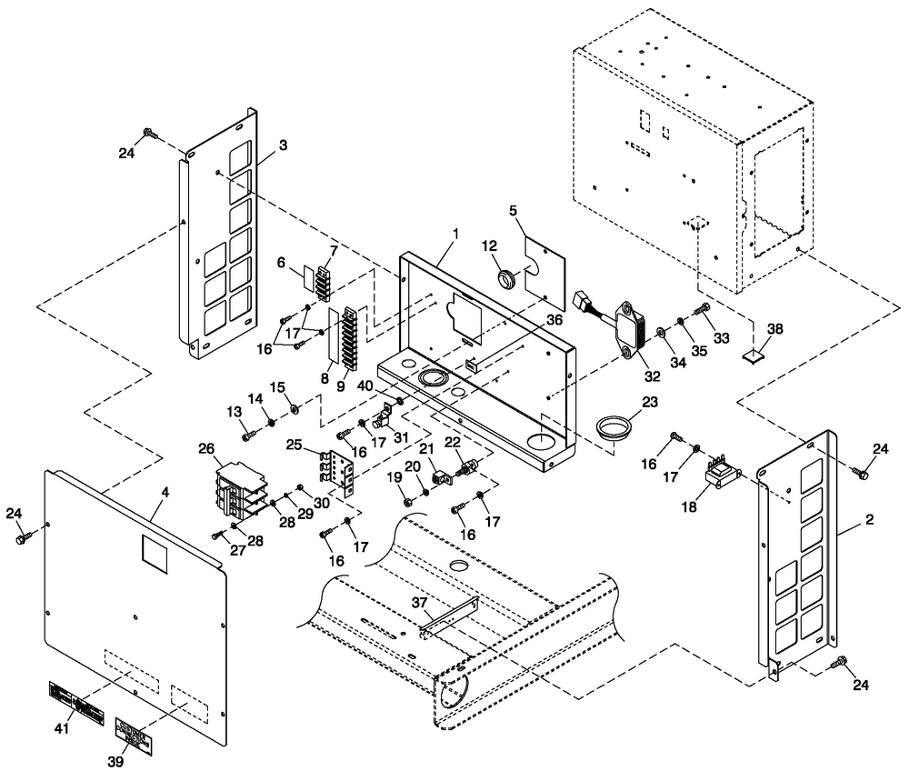 Connection Box Spl Parts Diagram and Parts List for 0053371 (4646771 - 4786208)(2007) Generac Generator