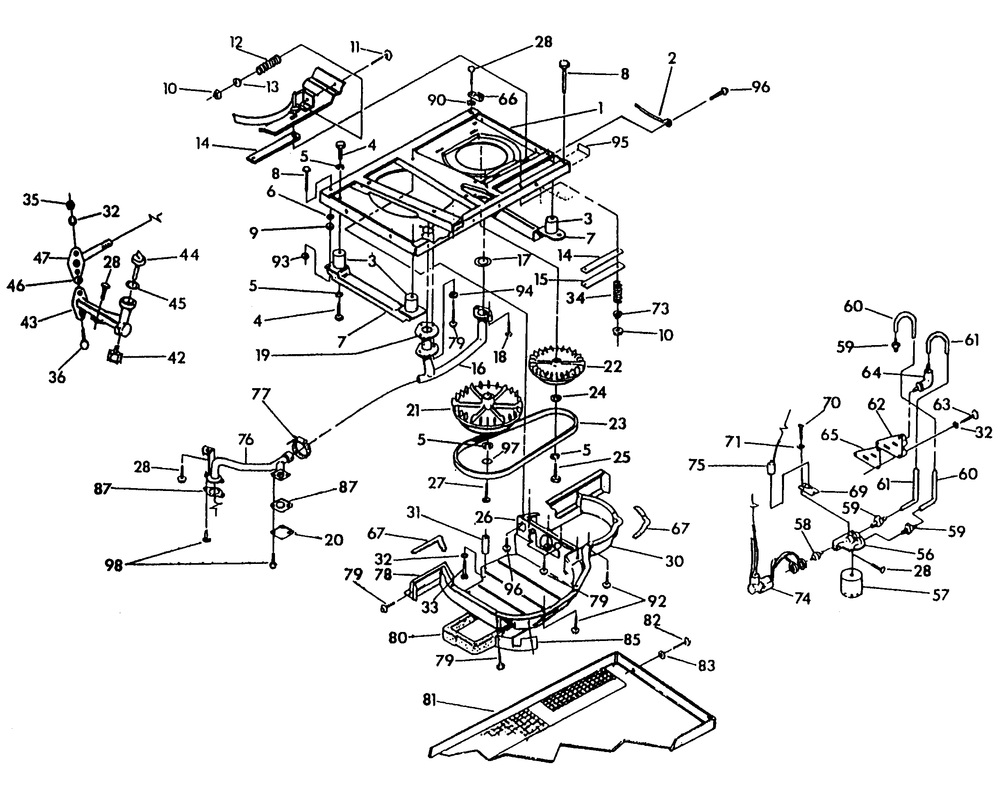 Base And Pulleys Diagram and Parts List for 9734-3  Generac Generator