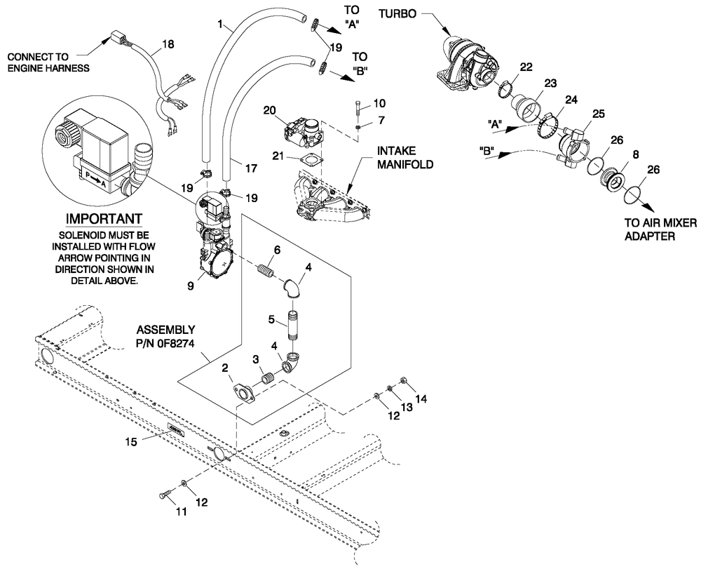 Fuel System 2.4l 60kw Diagram and Parts List for QT06024ANAX (5933492 - 7029215)(2012) Generac Generator
