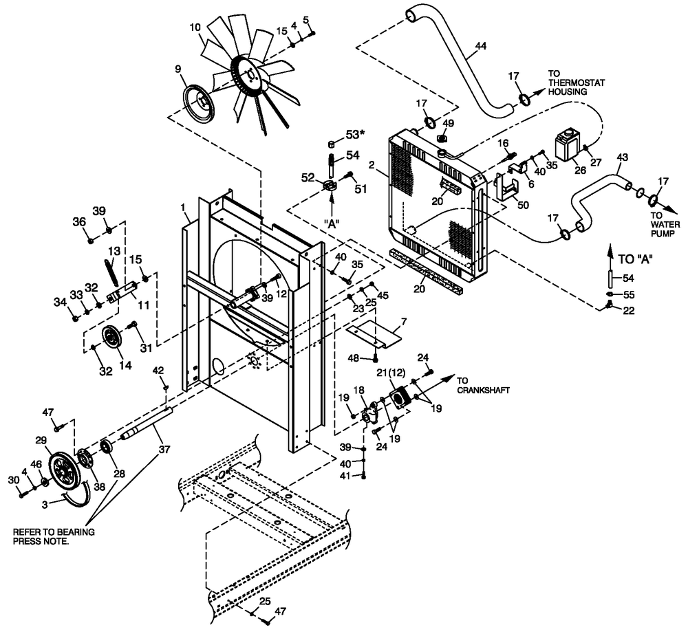 C2cooling System And Fan Drive Diagram and Parts List for 0053390 (4508925 - 4668302)(2006) Generac Generator