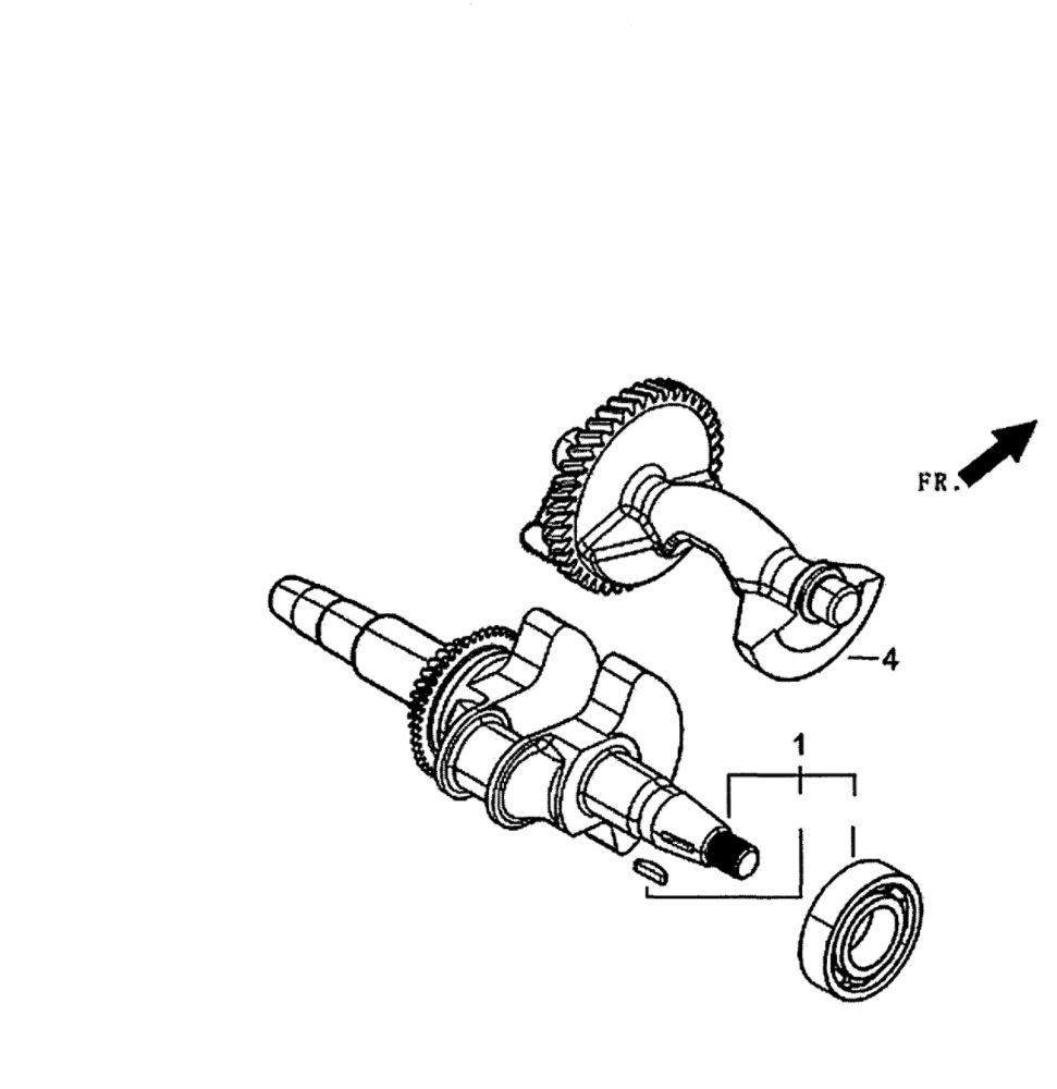 Crankshaft Diagram and Parts List for 5943-3  Generac Generator