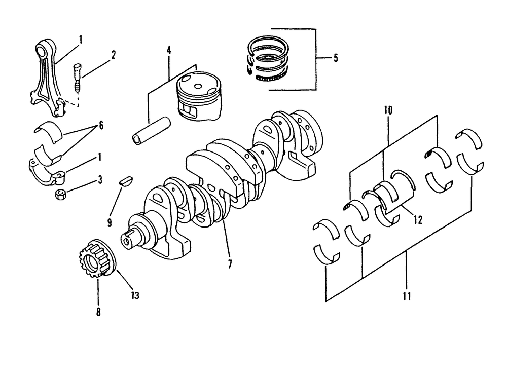 Pistons And Crankshaft Diagram and Parts List for 9679-0  Generac Generator