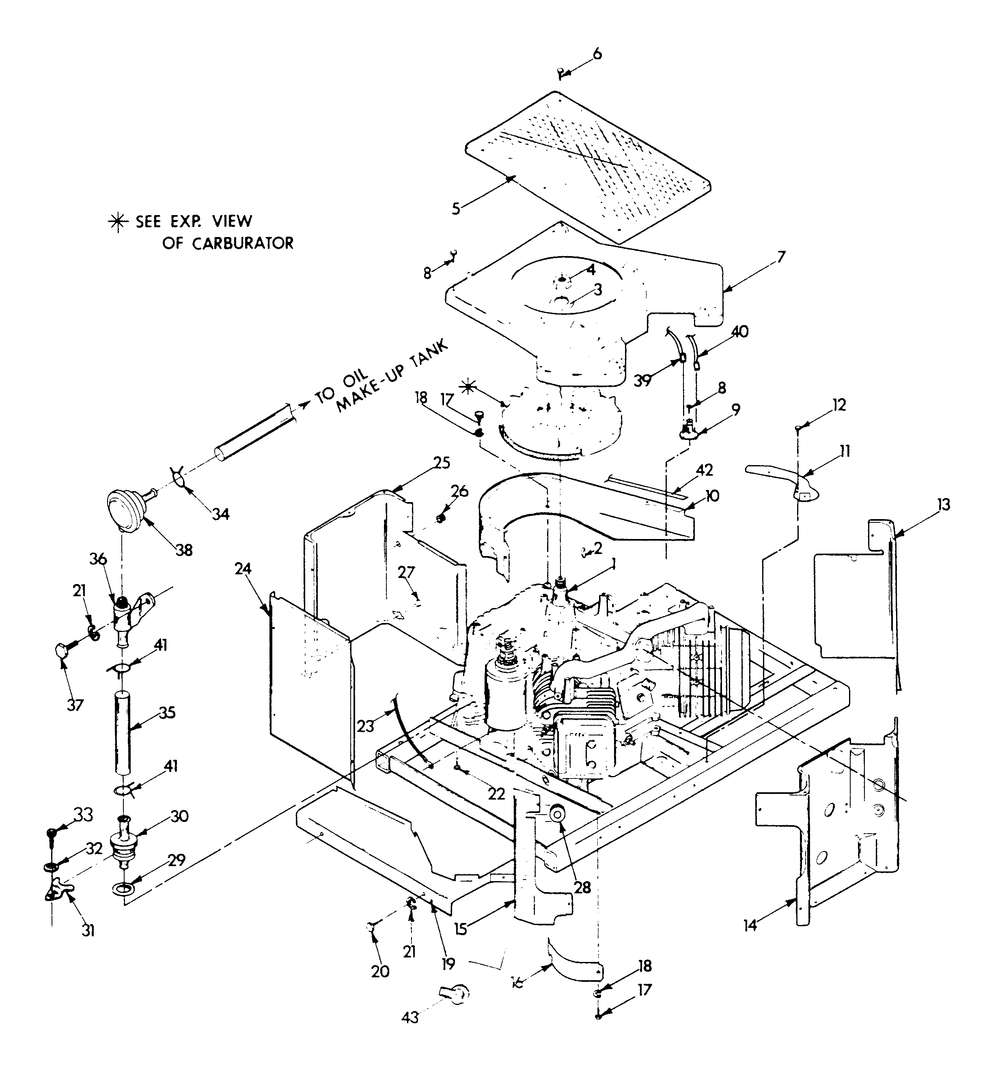 Engine Enclosure Diagram and Parts List for 9428-1  Generac Generator