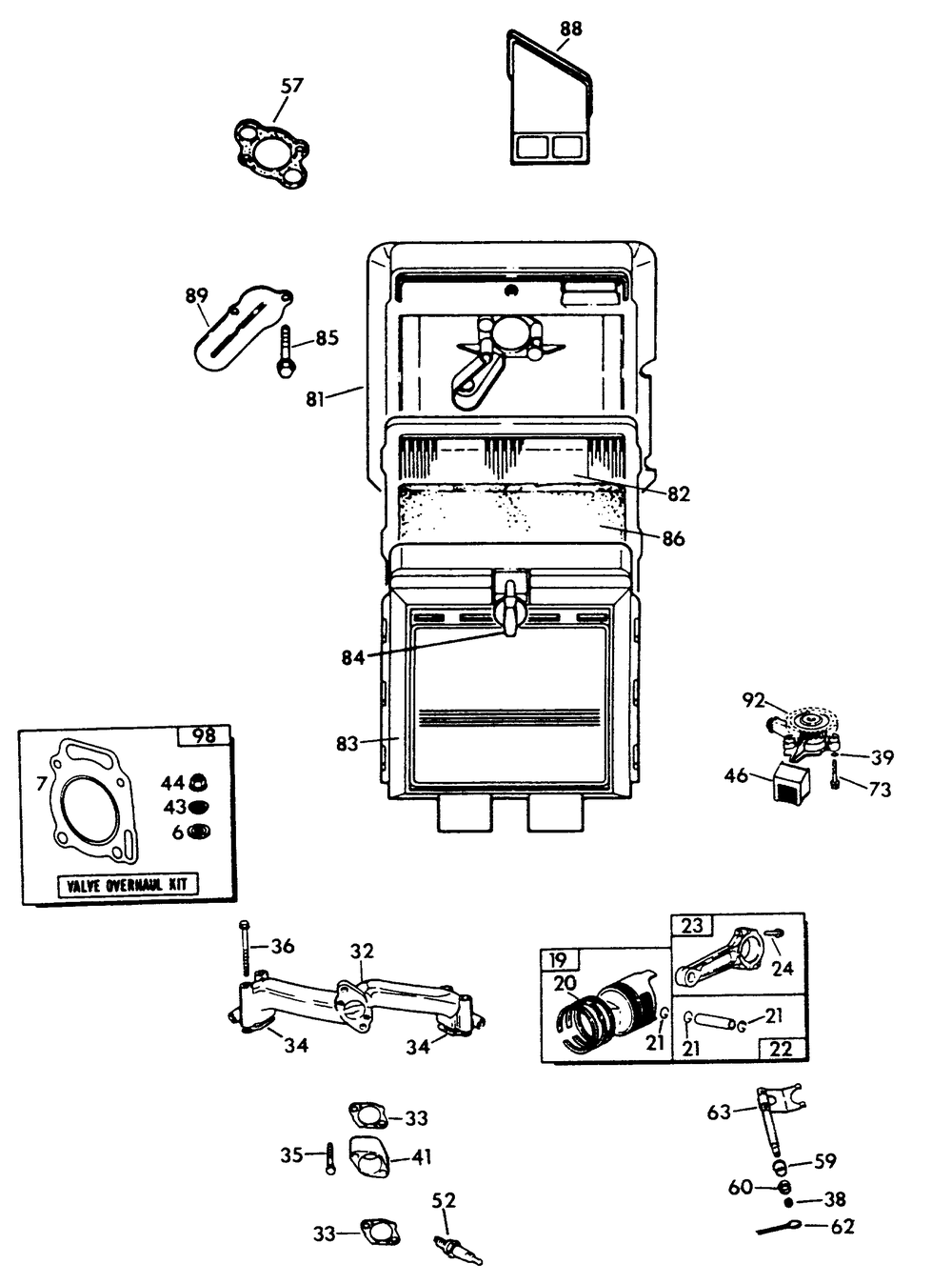 V-Twin Engine (Part 1) Diagram and Parts List for 9508-1  Generac Generator