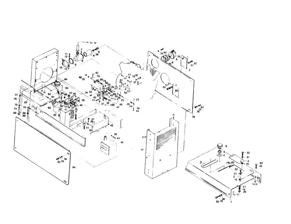 Engine Accessories (Left Hand) Diagram and Parts List for 1008-C  Generac Welder