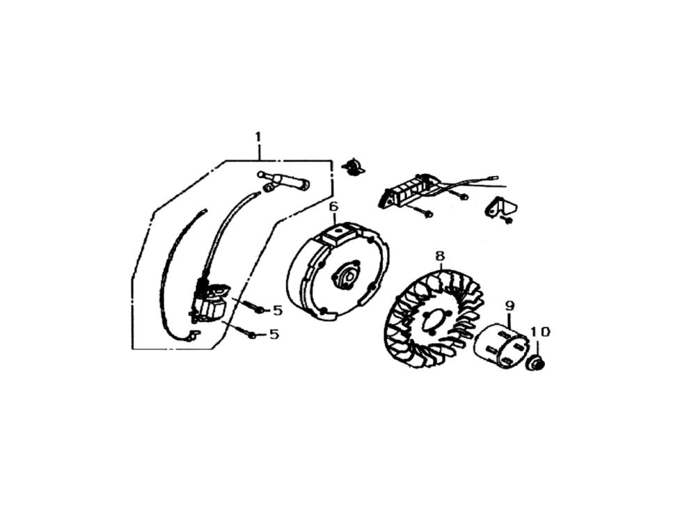 Flywheel/Ignition Diagram and Parts List for 005993-0  Generac Pressure Washer