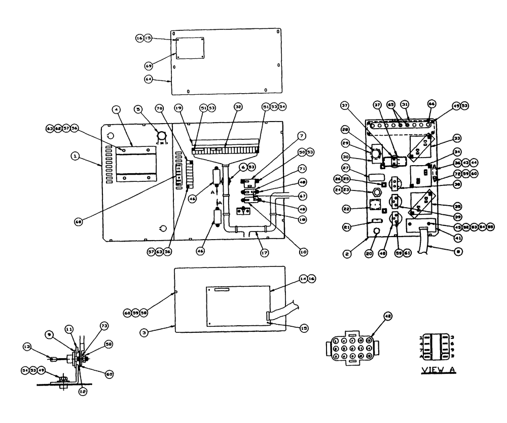 Control Panel Diagram and Parts List for 9300-4  Generac Generator